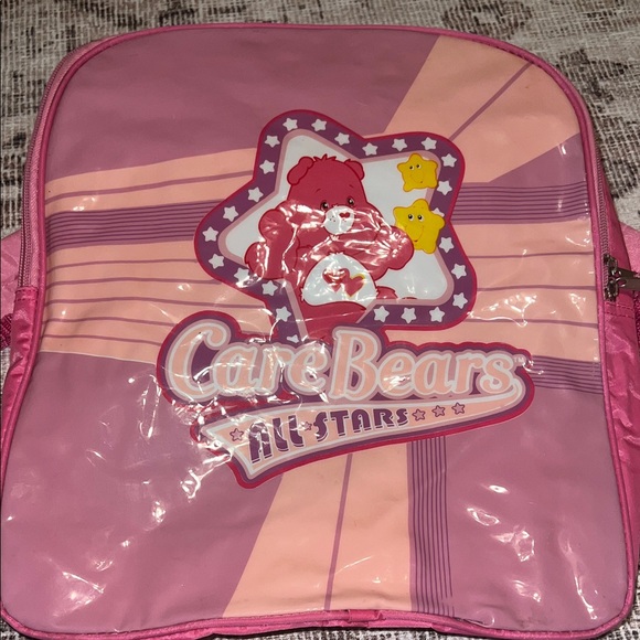 VINTAGE 2004 Care Bears All Stars Pink Backpack Bag - Picture 2 of 13